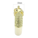 LO4334 - Gold+Rhodium Brass Bangle with Top Grade Crystal in Citrine Yellow - Alamode - Flyclothing LLC