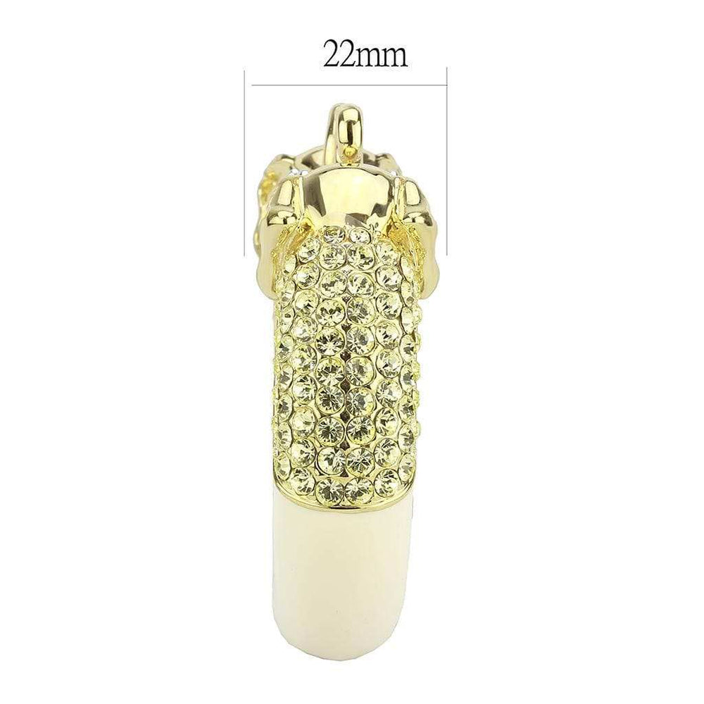 LO4334 - Gold+Rhodium Brass Bangle with Top Grade Crystal in Citrine Yellow - Alamode - Flyclothing LLC