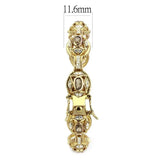 LO4336 - Gold Brass Bangle with Synthetic in Brown - Alamode - Flyclothing LLC