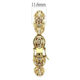 LO4336 - Gold Brass Bangle with Synthetic  in Brown