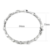 LO4340 - Rhodium Brass Bangle with Synthetic in Gray - Alamode - Flyclothing LLC