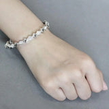 LO4340 - Rhodium Brass Bangle with Synthetic in Gray - Alamode - Flyclothing LLC
