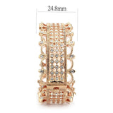 LO4344 - Rose Gold Brass Bangle with Top Grade Crystal  in Clear - Alamode