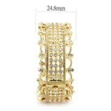LO4345 - Gold Brass Bangle with Top Grade Crystal  in Clear - Alamode