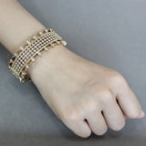 LO4345 - Gold Brass Bangle with Top Grade Crystal in Clear - Alamode - Flyclothing LLC