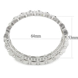 LO4346 - Rhodium Brass Bangle with Top Grade Crystal  in Clear - Alamode