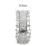 LO4346 - Rhodium Brass Bangle with Top Grade Crystal in Clear - Alamode - Flyclothing LLC