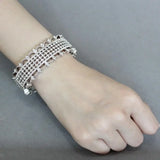 LO4346 - Rhodium Brass Bangle with Top Grade Crystal in Clear - Alamode - Flyclothing LLC