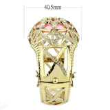 LO4347 - Gold Brass Bangle with Synthetic in Rose - Alamode - Flyclothing LLC