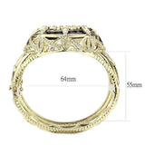 LO4349 - Gold Brass Bangle with Synthetic in Jet - Alamode - Flyclothing LLC