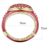 LO4351 - Gold Brass Bangle with Top Grade Crystal in Multi Color - Alamode - Flyclothing LLC