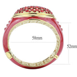 LO4351 - Gold Brass Bangle with Top Grade Crystal  in Multi Color - Alamode