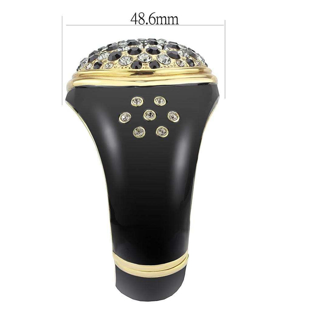 LO4352 - Gold Brass Bangle with Top Grade Crystal in Multi Color - Alamode - Flyclothing LLC