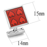 LO445 - Rhodium Brass Cufflink with No Stone - Alamode