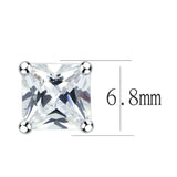 LO4631 - Rhodium Brass Earrings with AAA Grade CZ in Clear - Alamode - Flyclothing LLC