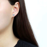 LO4631 - Rhodium Brass Earrings with AAA Grade CZ in Clear - Alamode - Flyclothing LLC