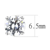 LO4632 - Rhodium Brass Earrings with AAA Grade CZ  in Clear - Alamode