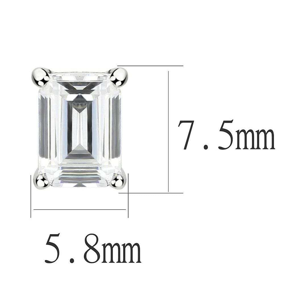 LO4633 - Rhodium Brass Earrings with Cubic in Clear - Alamode - Flyclothing LLC