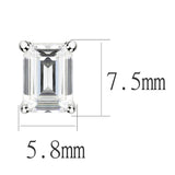 LO4633 - Rhodium Brass Earrings with Cubic  in Clear