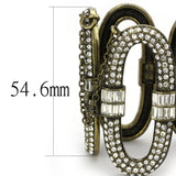 LO4657 - Antique Copper White Metal Bracelet with Top Grade Crystal  in Clear