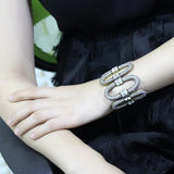 LO4657 - Antique Copper White Metal Bracelet with Top Grade Crystal  in Clear - Alamode