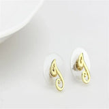 LO4668 - Flash Gold Brass Earrings with No Stone - Alamode - Flyclothing LLC