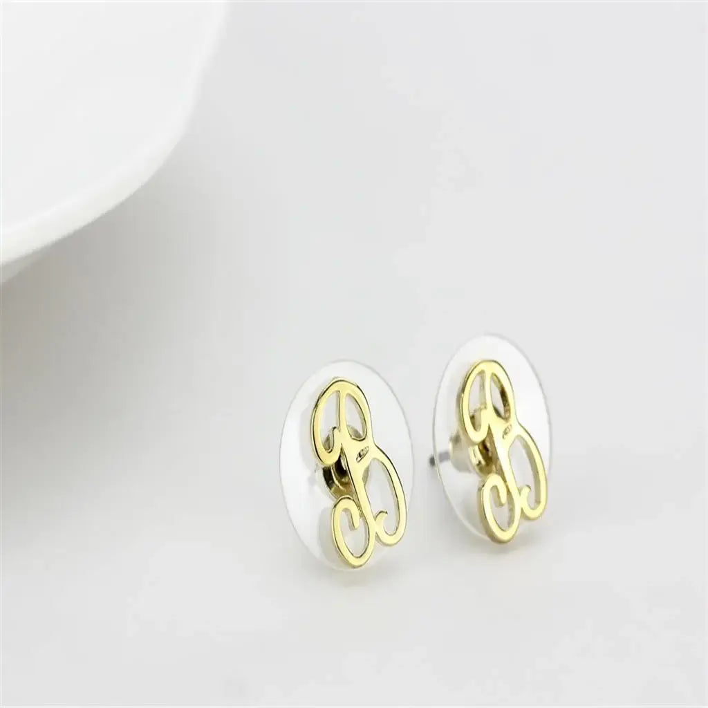 LO4669 - Flash Gold Brass Earrings with No Stone - Alamode - Flyclothing LLC