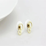 LO4671 - Flash Gold Brass Earrings with No Stone - Alamode - Flyclothing LLC