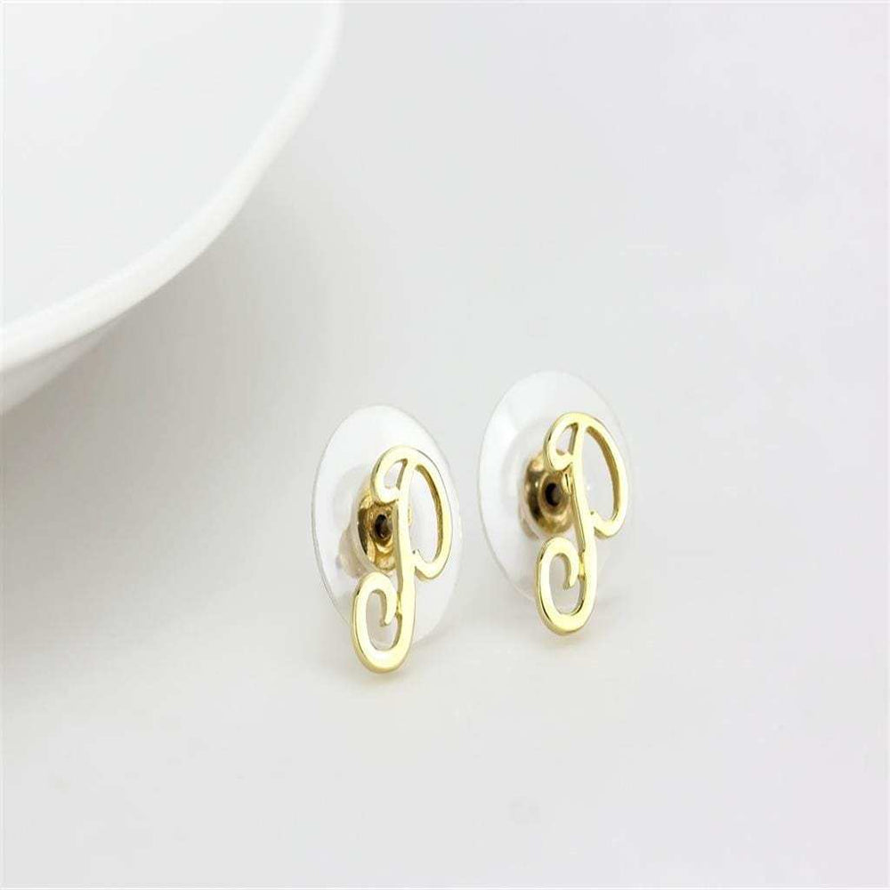 LO4671 - Flash Gold Brass Earrings with No Stone - Alamode - Flyclothing LLC