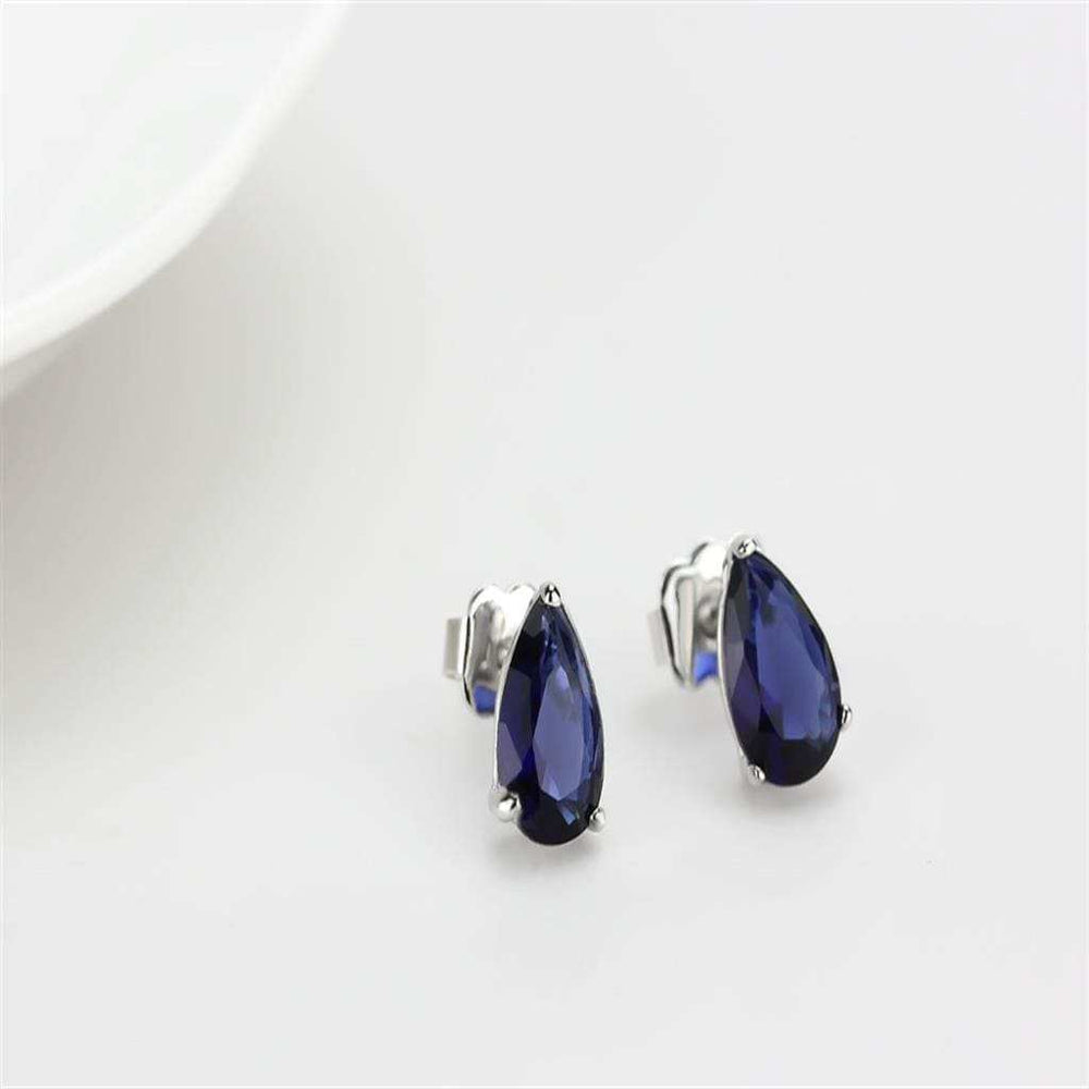 LO4672 - Rhodium 925 Sterling Silver Earrings with AAA Grade CZ in Clear - Alamode - Flyclothing LLC
