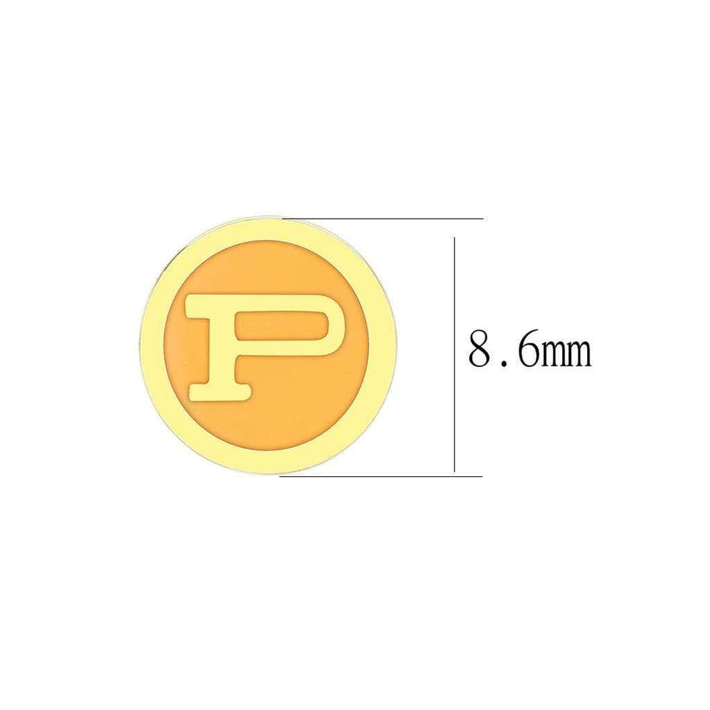 LO4676 - Gold Brass Earrings with Epoxy in Orange - Alamode - Flyclothing LLC