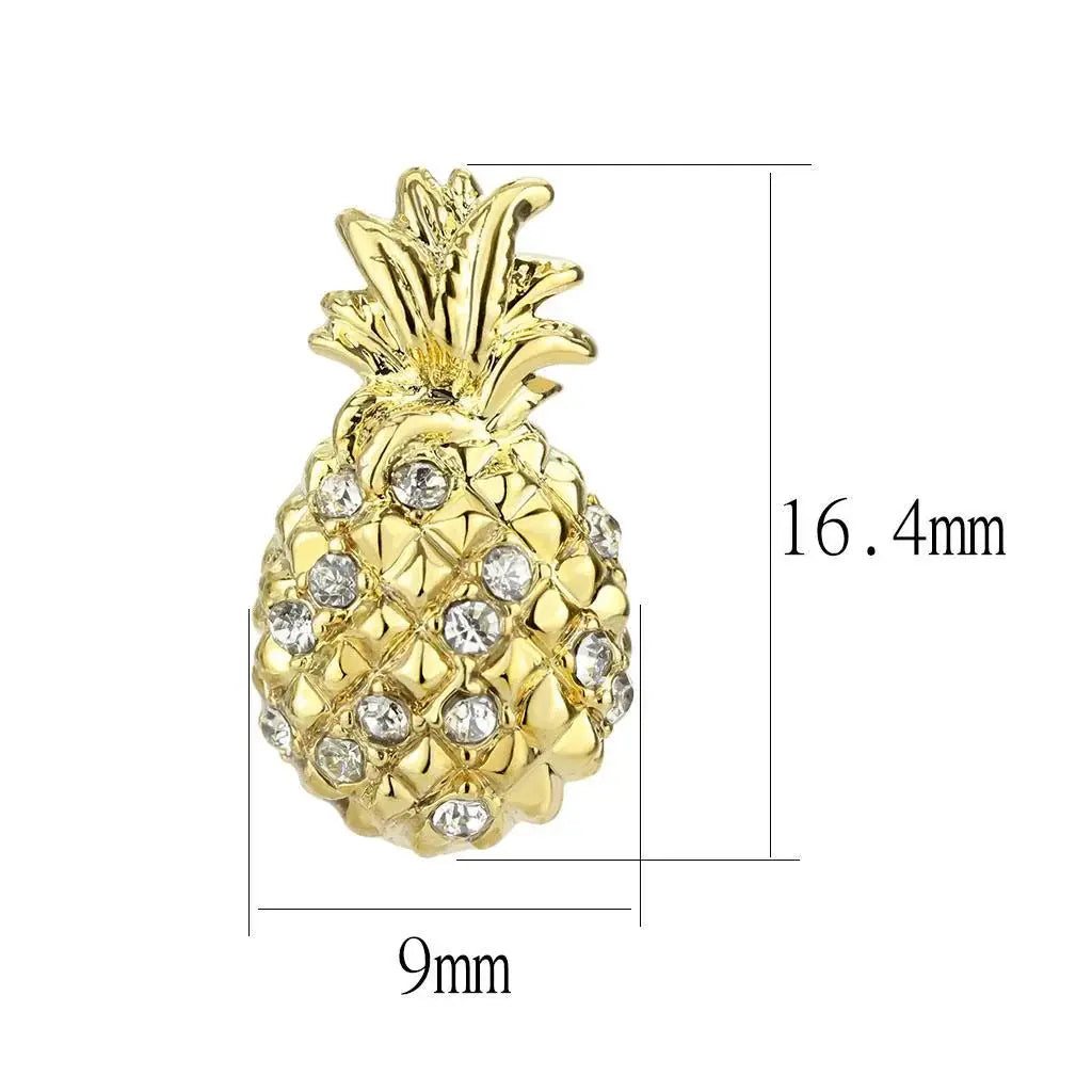 LO4677 - Gold Brass Earrings with Top Grade Crystal in Clear - Alamode - Flyclothing LLC