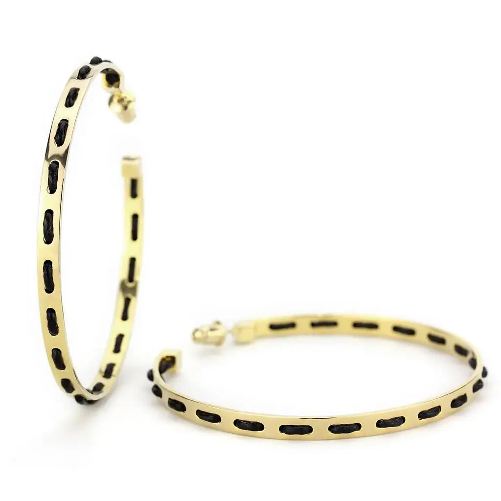 LO4678 - Gold Brass Earrings with No Stone - Alamode - Flyclothing LLC