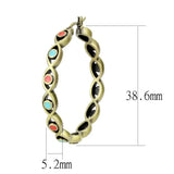 LO4679 - Antique Silver Brass Earrings with Epoxy in Multi Color - Alamode - Flyclothing LLC