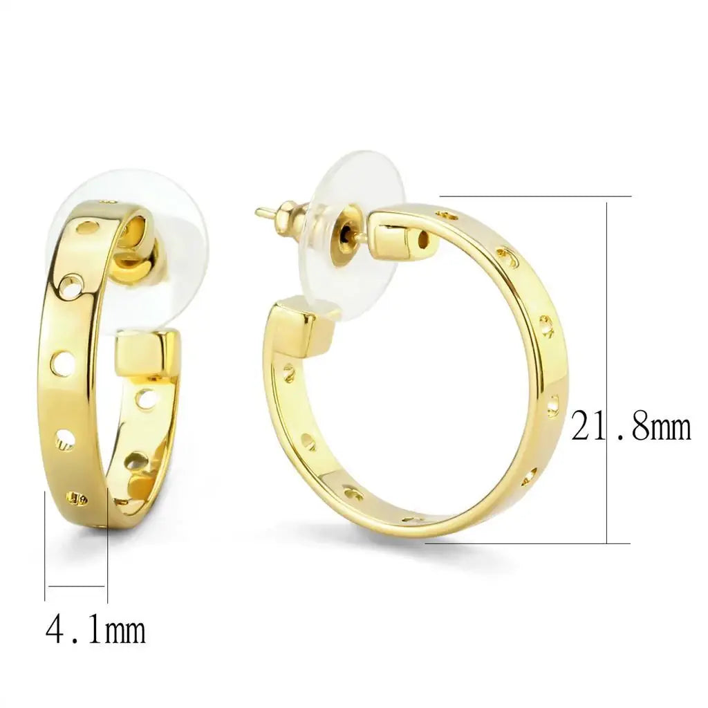 LO4681 - Gold Brass Earrings with No Stone - Alamode - Flyclothing LLC