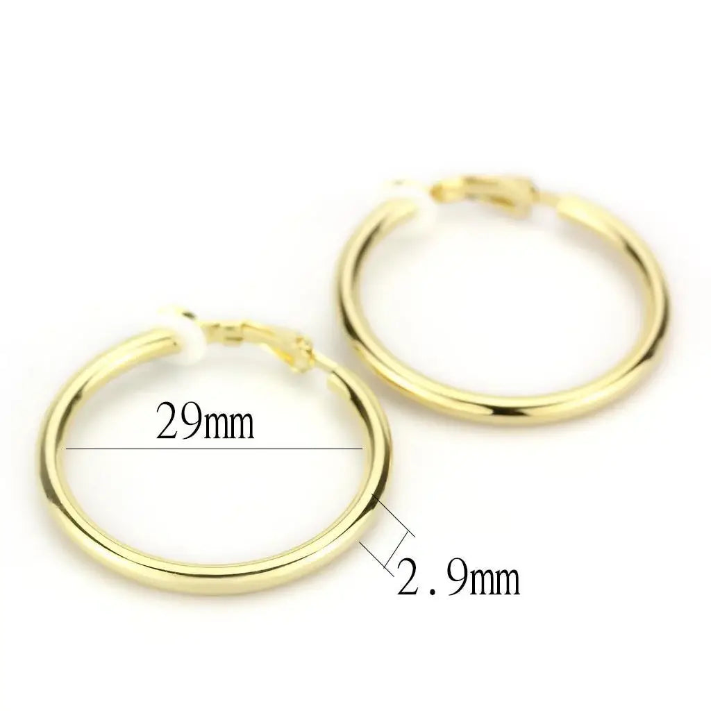 LO4682 - Gold Brass Earrings with No Stone - Alamode - Flyclothing LLC