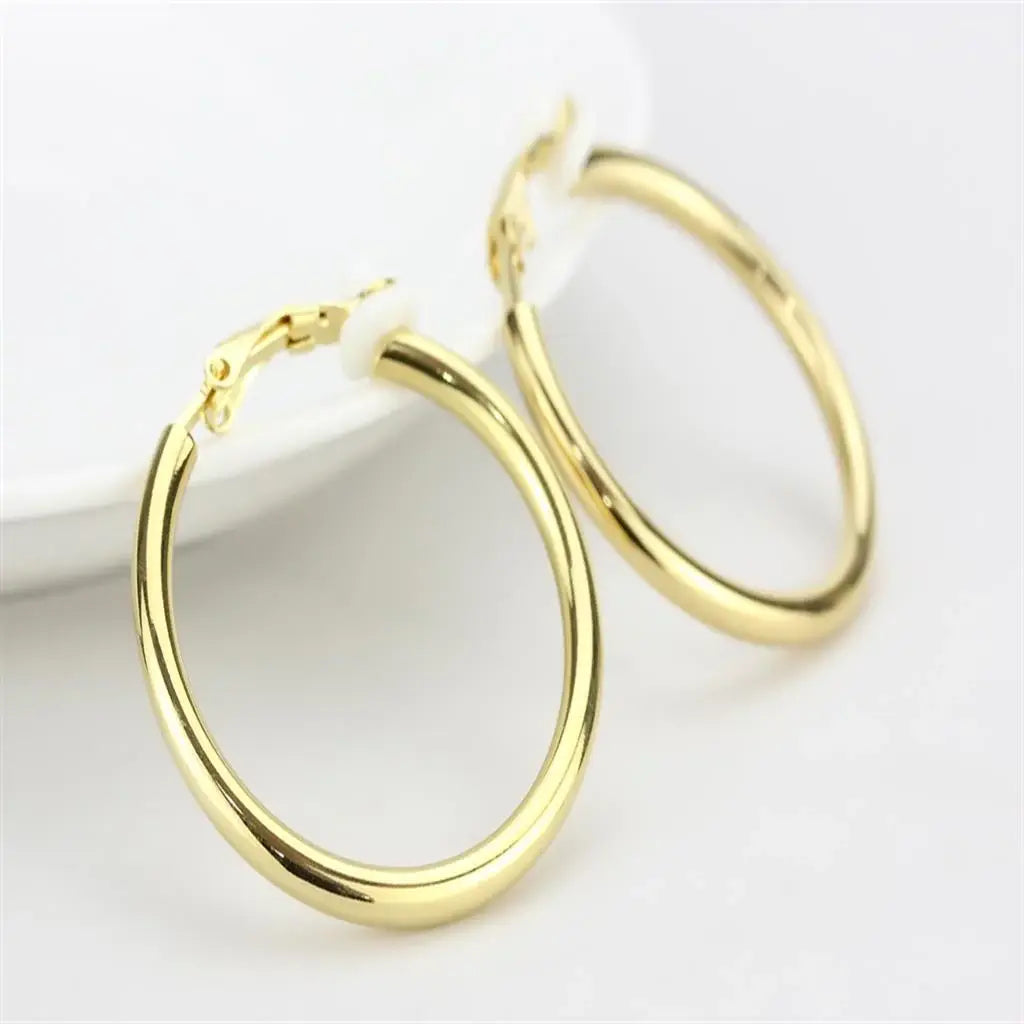 LO4682 - Gold Brass Earrings with No Stone - Alamode - Flyclothing LLC