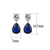 LO4684 - Rhodium Brass Earrings with Synthetic Synthetic Glass in Montana - Alamode