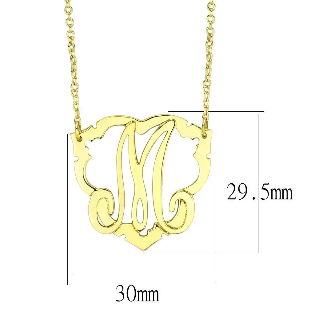LO4688 - Flash Gold Brass Necklace with No Stone - Alamode - Flyclothing LLC