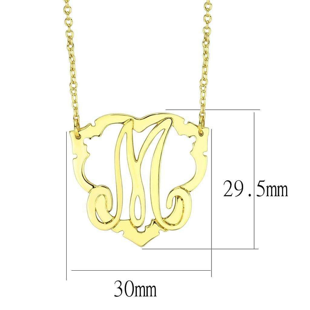LO4688 - Flash Gold Brass Necklace with No Stone - Alamode - Flyclothing LLC
