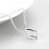 LO4692 - Silver+ e-coating Brass Chain Pendant with AAA Grade CZ in Clear - Alamode - Flyclothing LLC