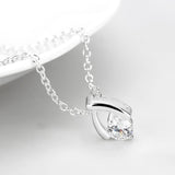 LO4692 - Silver+ e-coating Brass Chain Pendant with AAA Grade CZ  in Clear - Alamode