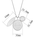 LO4693 - Rhodium+Brushed Brass Necklace with Top Grade Crystal in Light Amethyst - Alamode - Flyclothing LLC