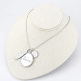 LO4693 - Rhodium+Brushed Brass Necklace with Top Grade Crystal in Light Amethyst - Alamode - Flyclothing LLC