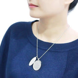 LO4693 - Rhodium+Brushed Brass Necklace with Top Grade Crystal in Light Amethyst - Alamode - Flyclothing LLC