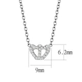 LO4694 - Rhodium Brass Necklace with Top Grade Crystal in Clear - Alamode - Flyclothing LLC