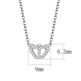 LO4694 - Rhodium Brass Necklace with Top Grade Crystal  in Clear - Alamode
