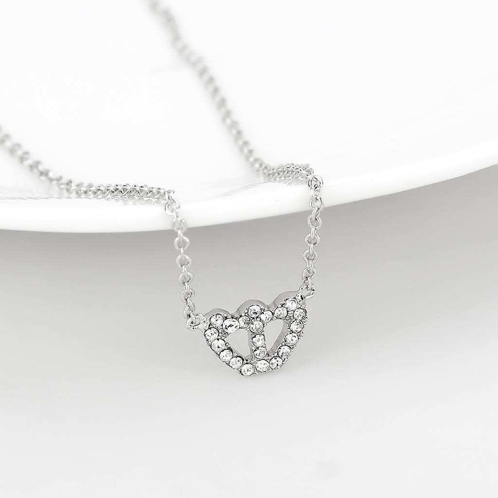 LO4694 - Rhodium Brass Necklace with Top Grade Crystal in Clear - Alamode - Flyclothing LLC