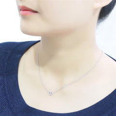 LO4694 - Rhodium Brass Necklace with Top Grade Crystal  in Clear