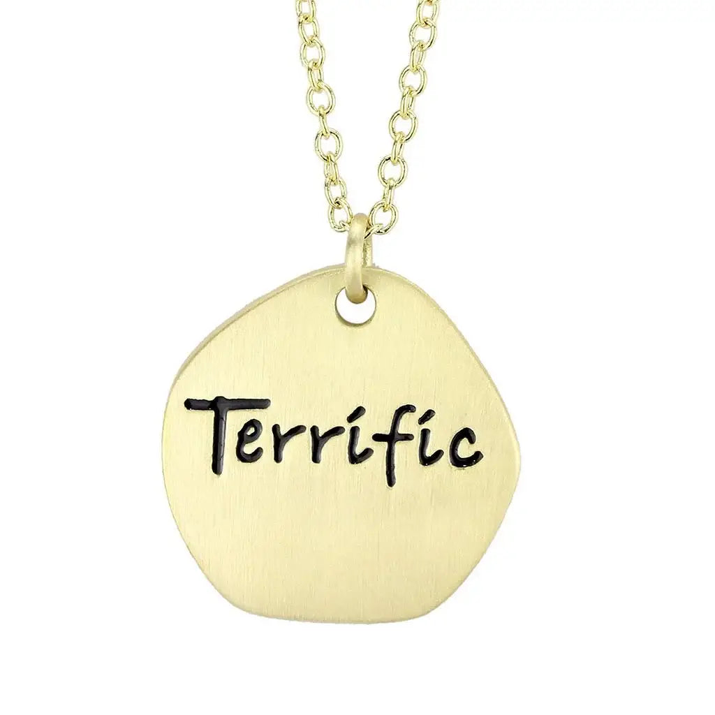 LO4698 - Gold & Brush Brass Chain Pendant with Top Grade Crystal in Clear - Alamode - Flyclothing LLC